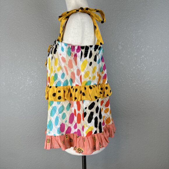 Conditions Apply Anthropologie Tie Strap Ruffle Tank Top Mix Pattern Size XS - Picture 3 of 7